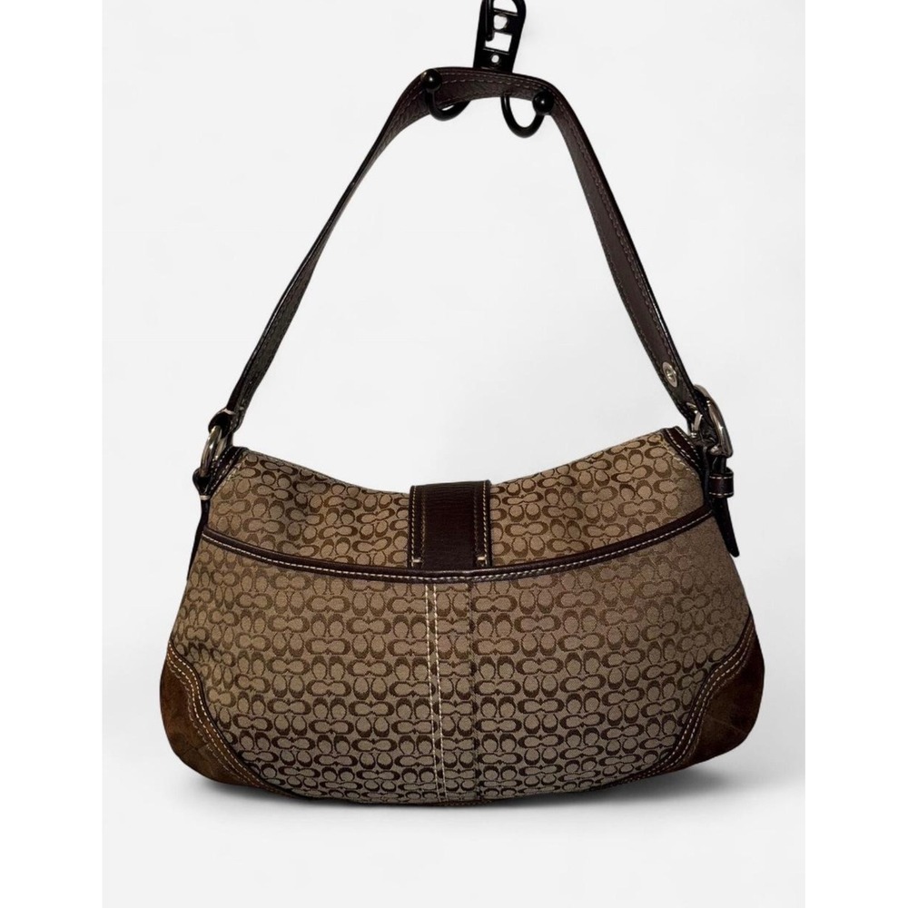Coach Soho Signature Flap Brown Jacquard Leather Shoulder Bag F10926 - Picture 2 of 8